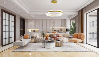 简欧客餐厅3D模型下载